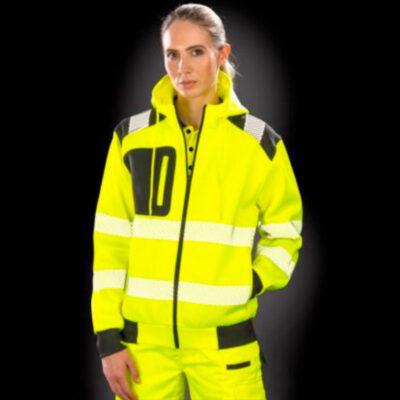 hoodie-zip-geel fluo