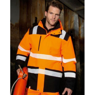 softshell parka oranje fluo